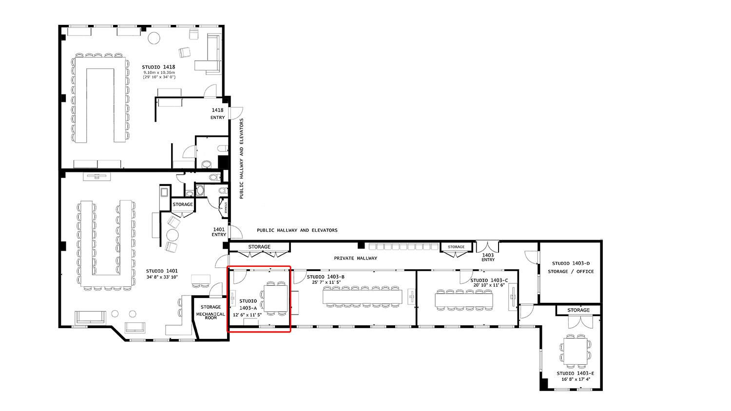 midtown nyc studio 1403 a event space rental 1403 a 19