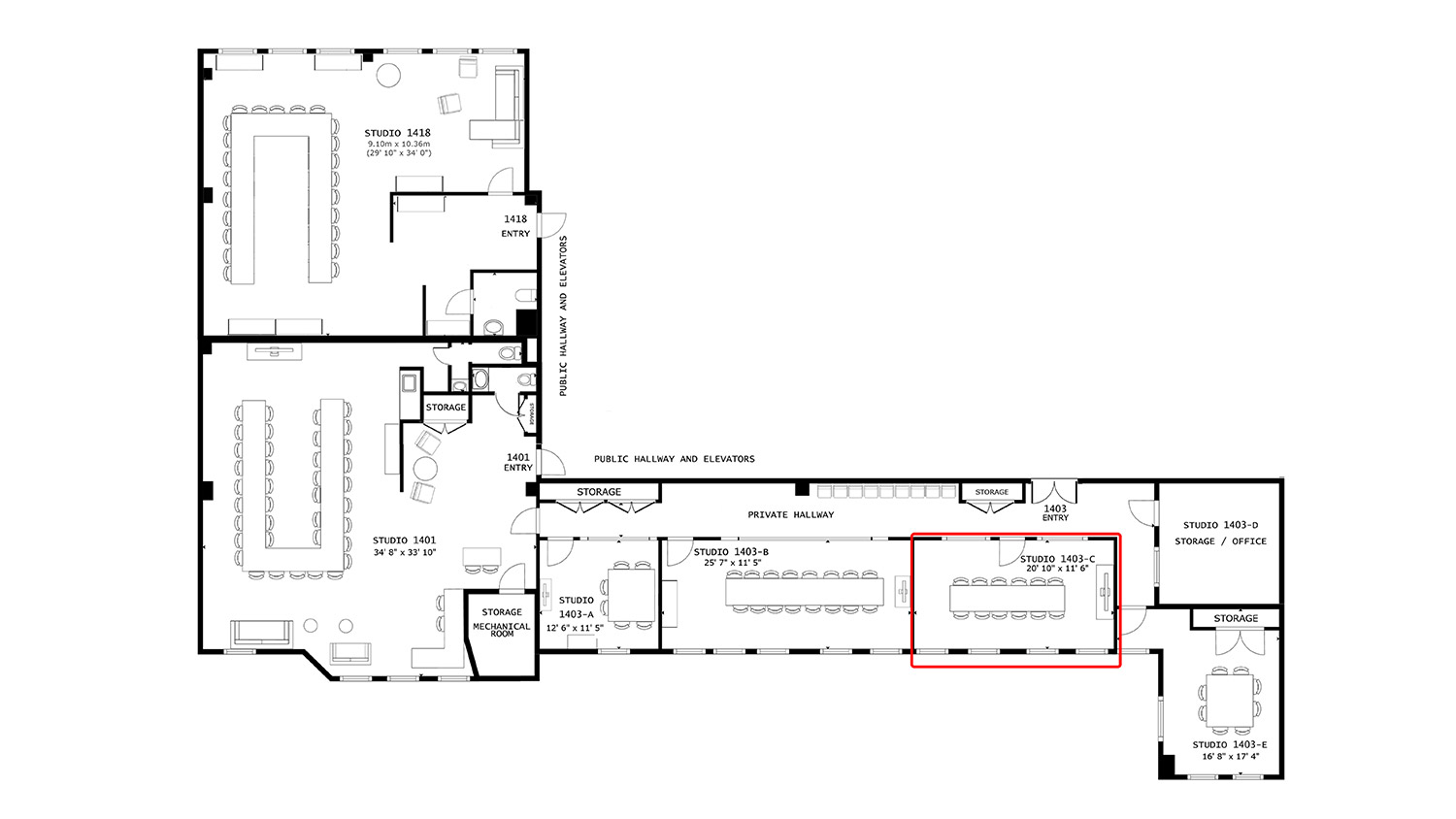 midtown nyc studio event space rental 1403 c 33